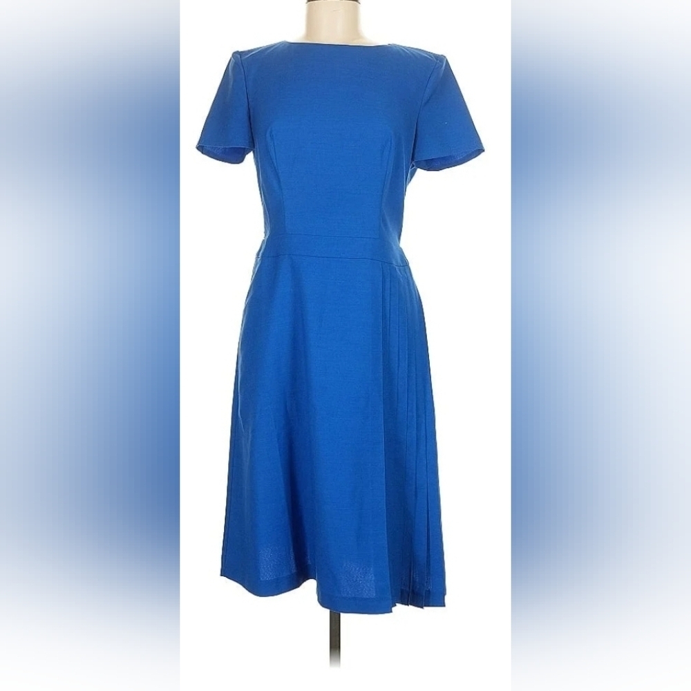 Elegant Blue Pleated Dress BGL